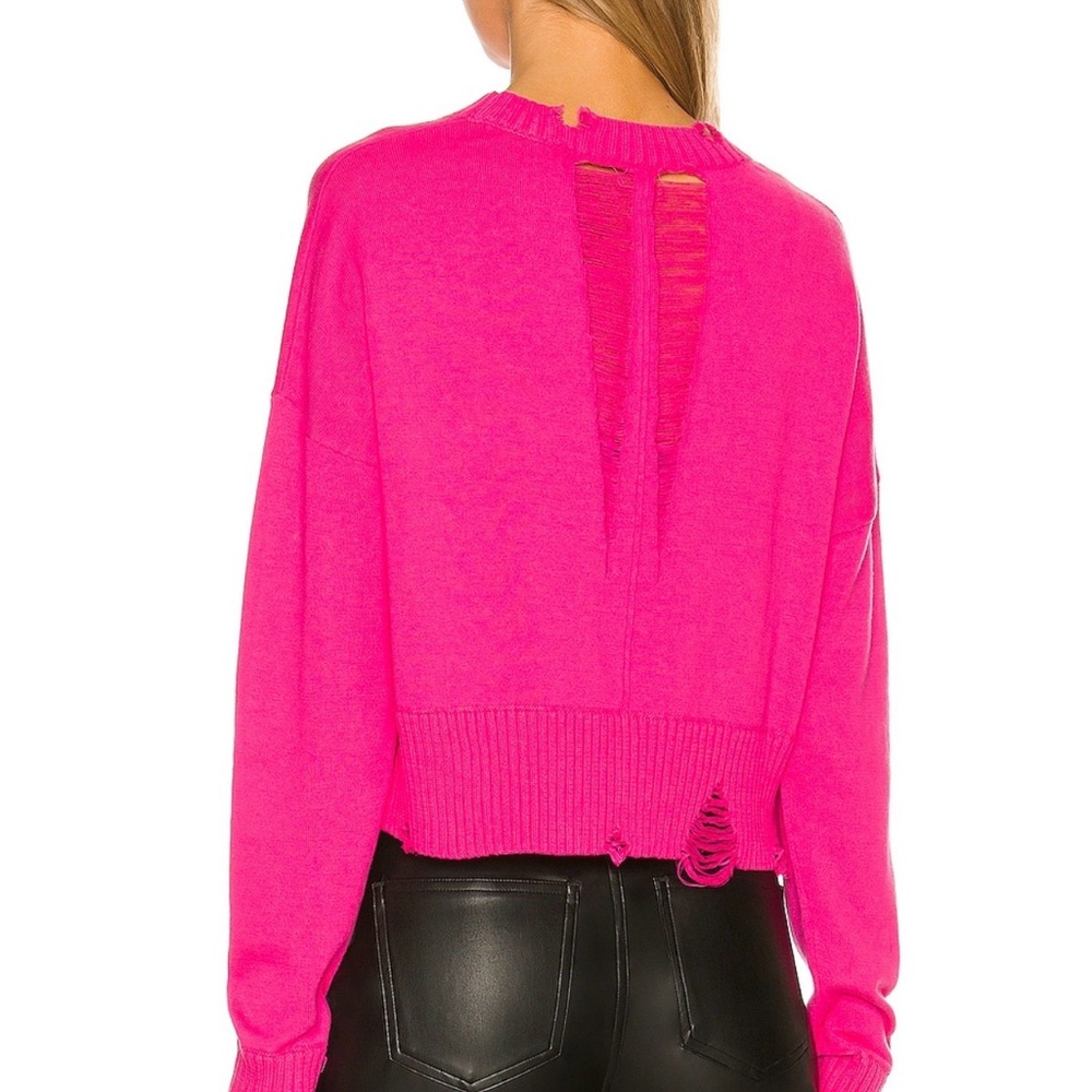 Central Park West Fuchsia Crew Neck Sweater - Picture 2 of 4